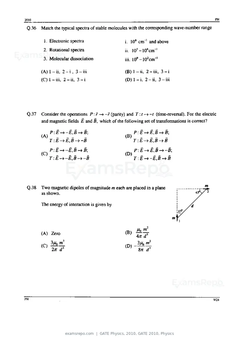 GATE Physics 2010 question paper, GATE 2010, Physics, page 9 of 24