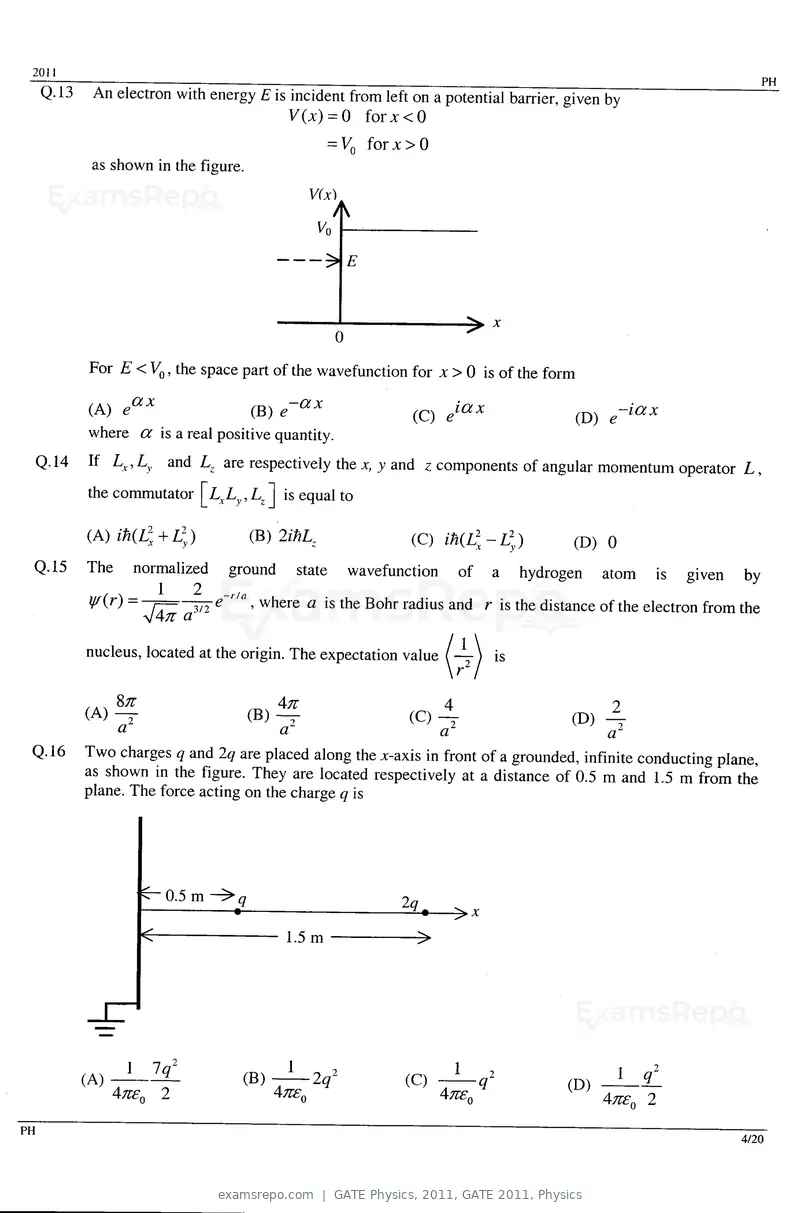 GATE Physics 2011 question paper, GATE 2011, Physics, page 4 of 14