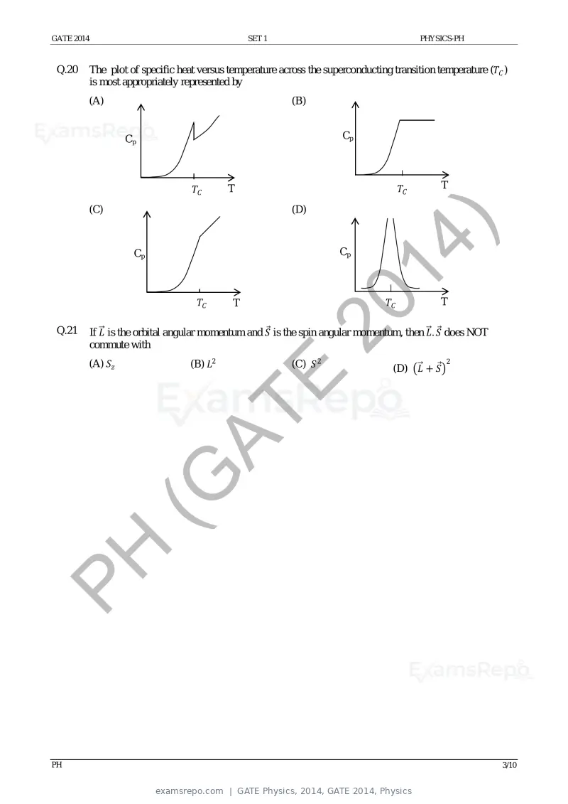 GATE Physics 2014 question paper, GATE 2014, Physics, page 10 of 18