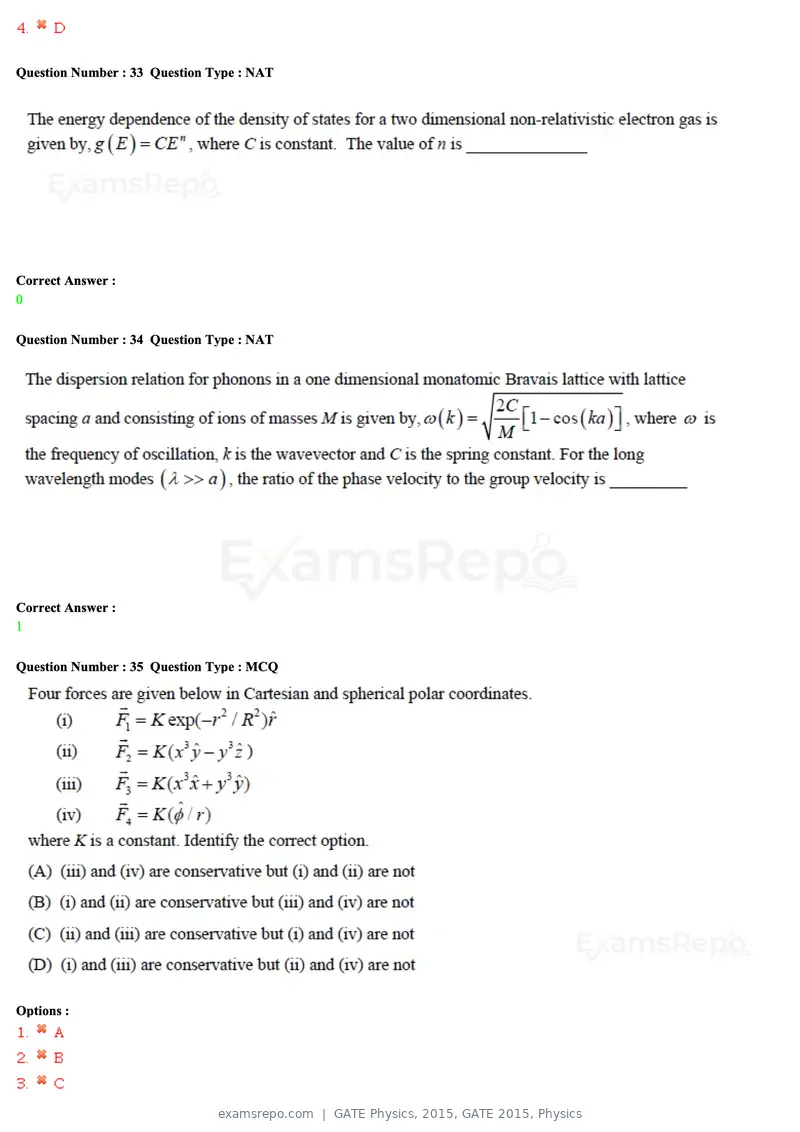 GATE Physics 2015 question paper, GATE 2015, Physics, page 13 of 27