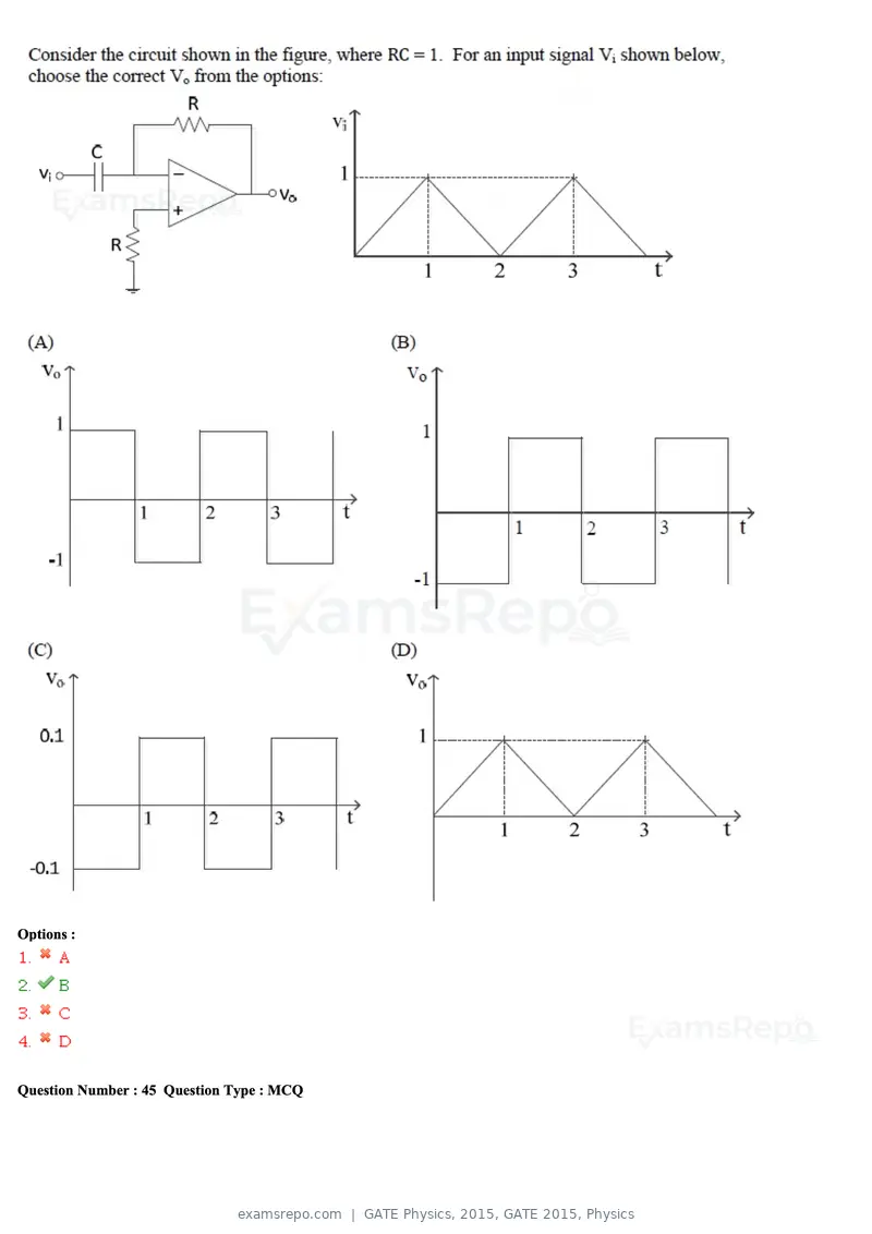 GATE Physics 2015 question paper, GATE 2015, Physics, page 18 of 27