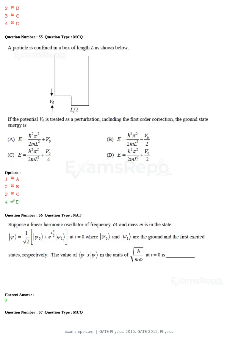 GATE Physics 2015 question paper, GATE 2015, Physics, page 23 of 27