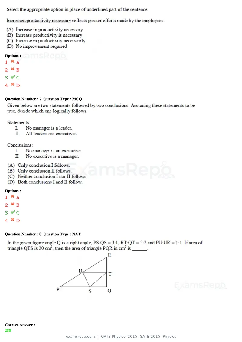 GATE Physics 2015 question paper, GATE 2015, Physics, page 3 of 27