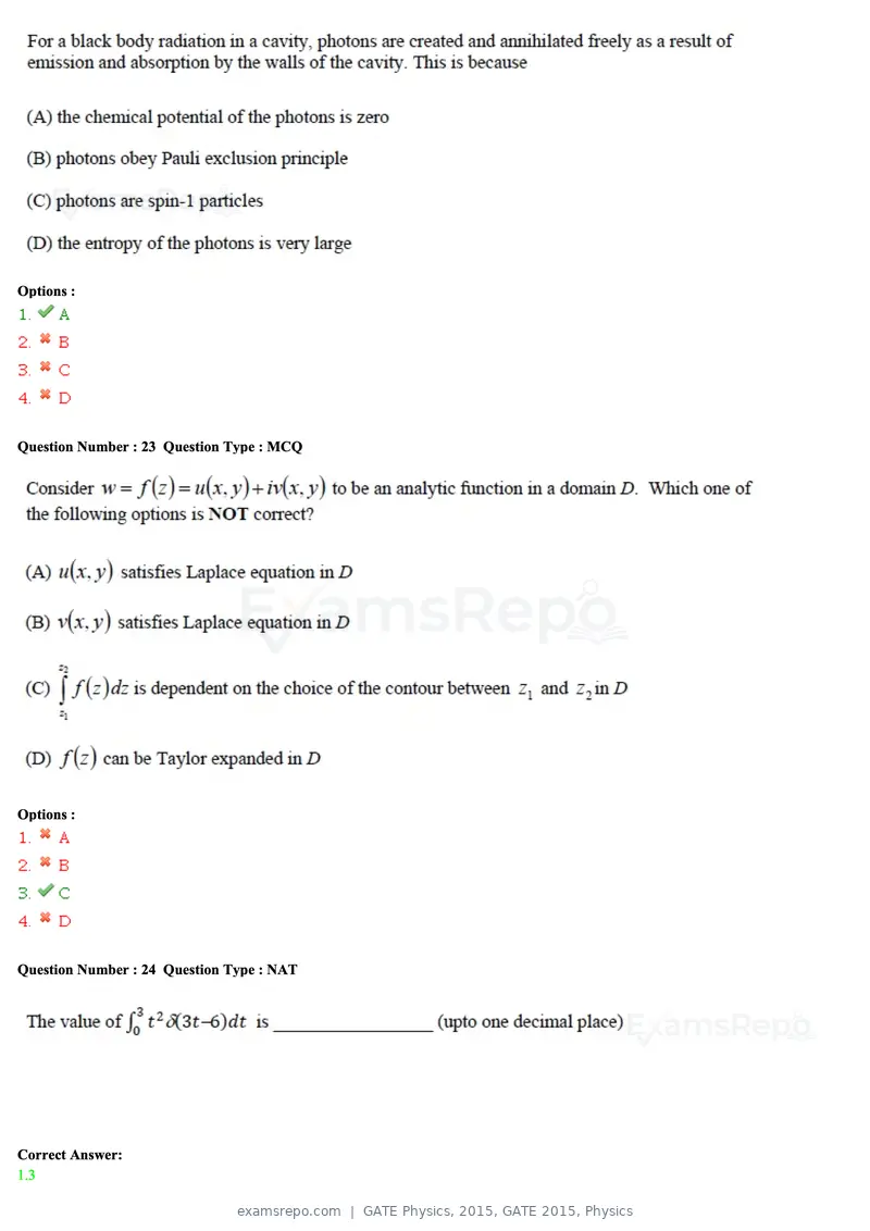 GATE Physics 2015 question paper, GATE 2015, Physics, page 9 of 27