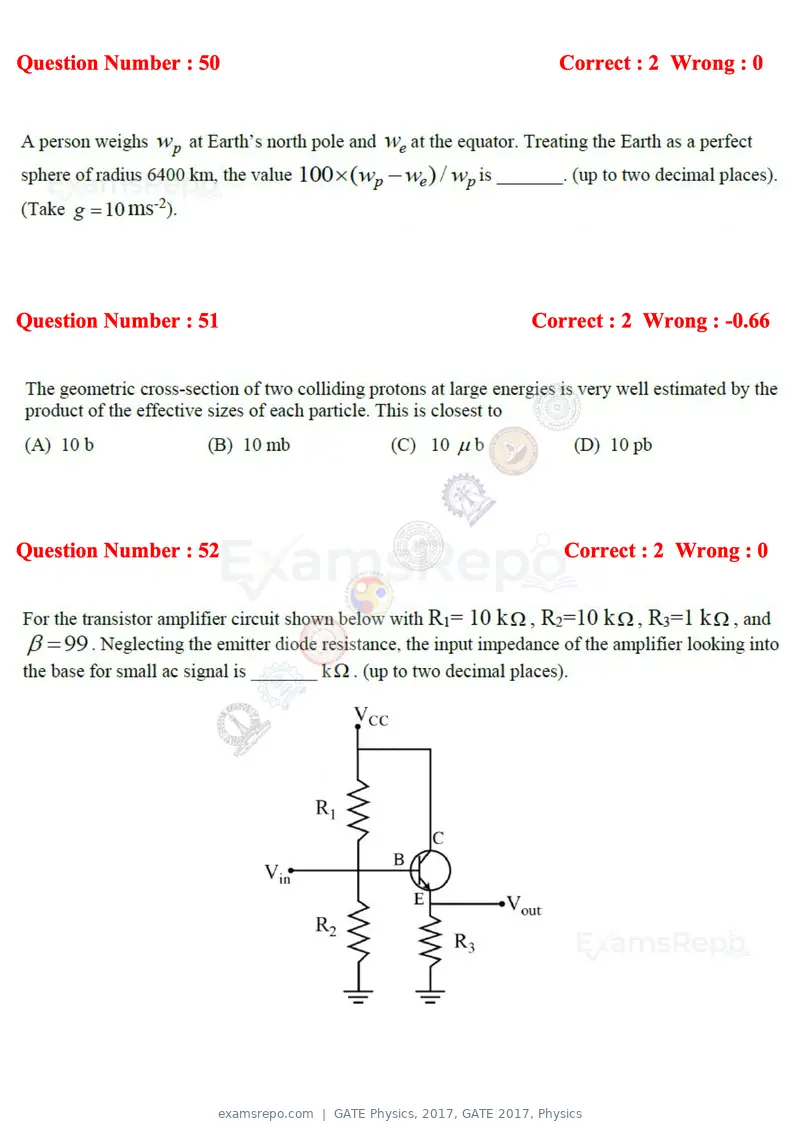 GATE Physics 2017 question paper, GATE 2017, Physics, page 14 of 20