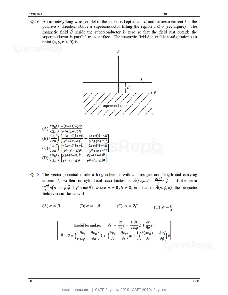 GATE Physics 2019 question paper, GATE 2019, Physics, page 14 of 21
