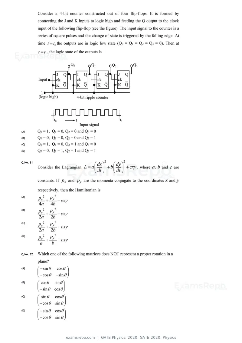 GATE Physics 2020 question paper, GATE 2020, Physics, page 10 of 17