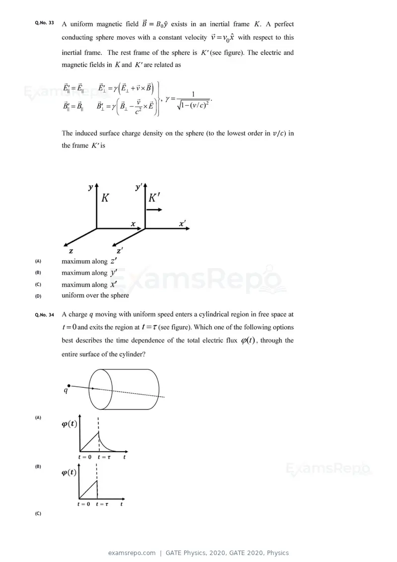 GATE Physics 2020 question paper, GATE 2020, Physics, page 11 of 17