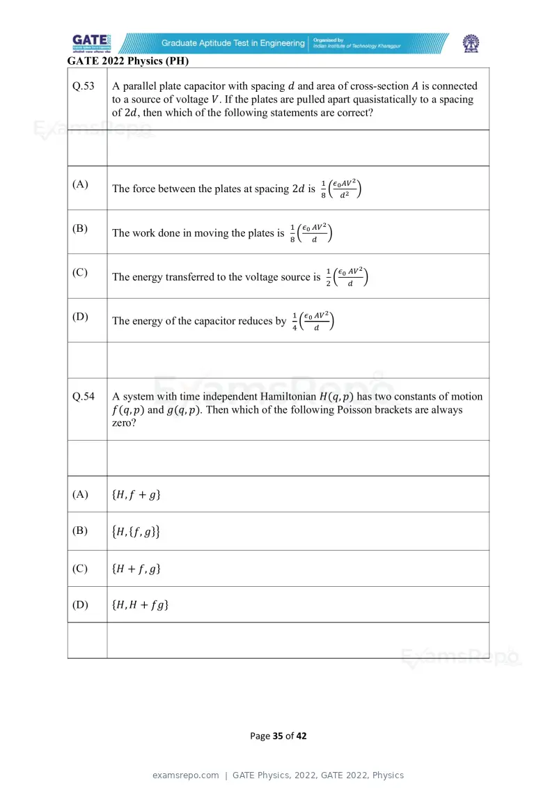 GATE Physics 2022 question paper, GATE 2022, Physics, page 35 of 44
