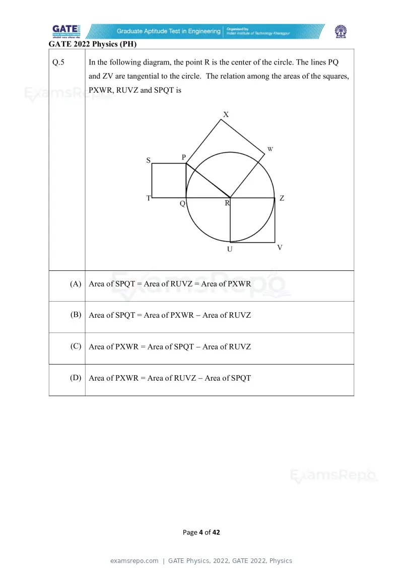 GATE Physics 2022 question paper, GATE 2022, Physics, page 4 of 44