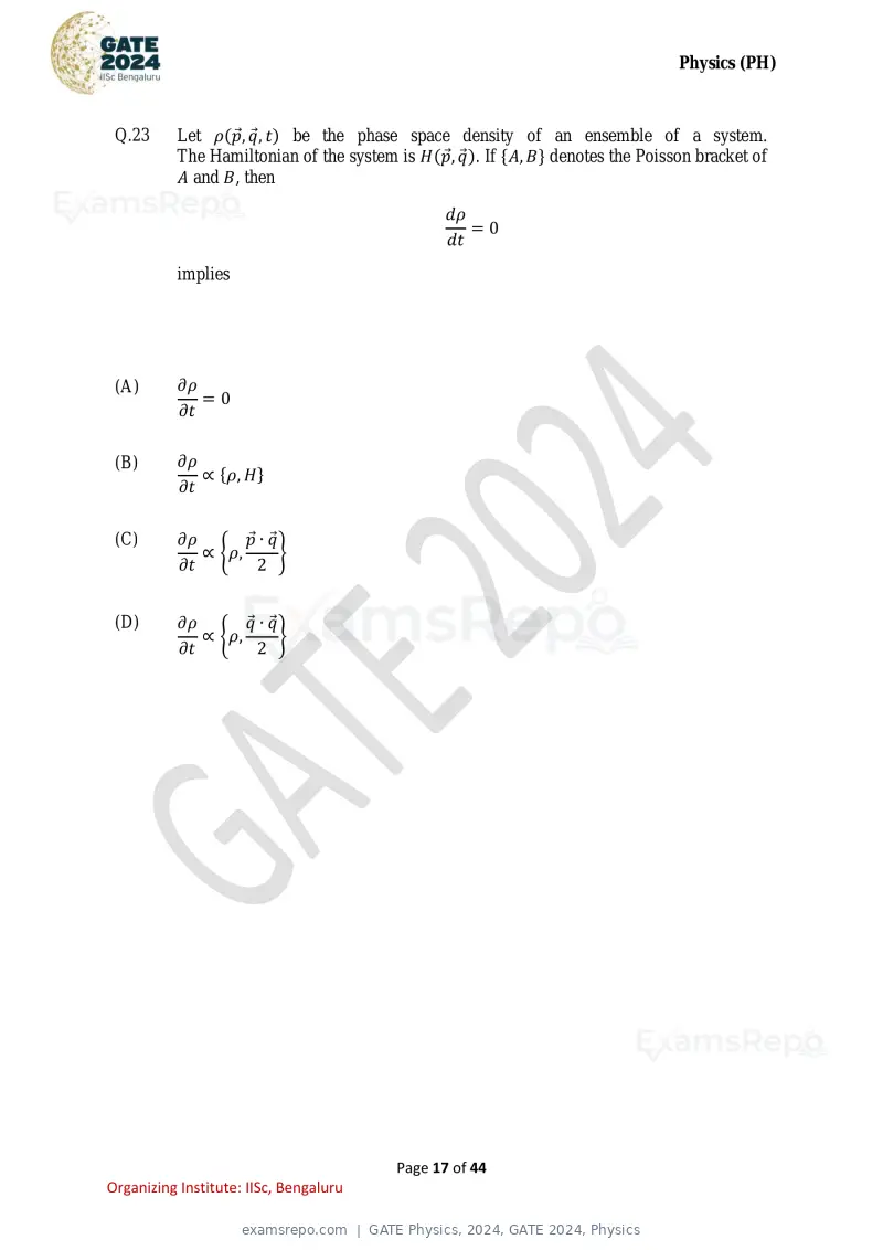 GATE Physics 2024 question paper, GATE 2024, Physics, page 17 of 44