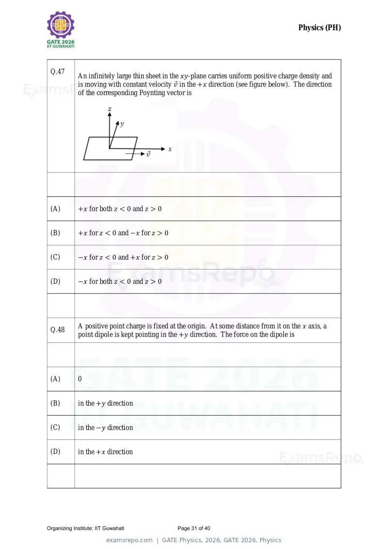 GATE Physics 2026 question paper, GATE 2026, Physics, page 31 of 40