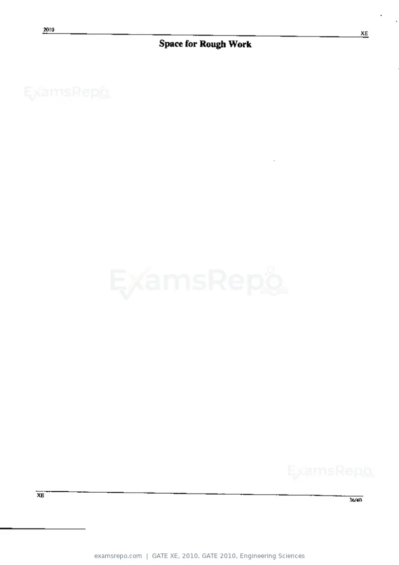 GATE XE 2010 question paper, GATE 2010, Engineering Sciences, page 36 of 40