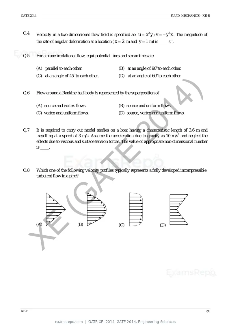 GATE XE 2014 question paper, GATE 2014, Engineering Sciences, page 11 of 47