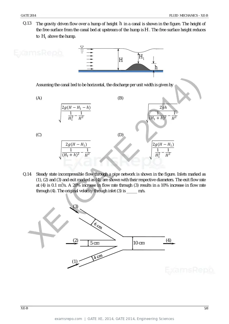 GATE XE 2014 question paper, GATE 2014, Engineering Sciences, page 14 of 47