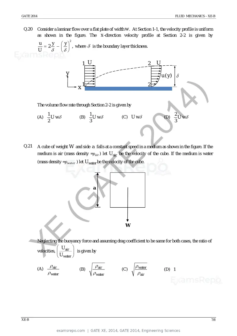 GATE XE 2014 question paper, GATE 2014, Engineering Sciences, page 16 of 47