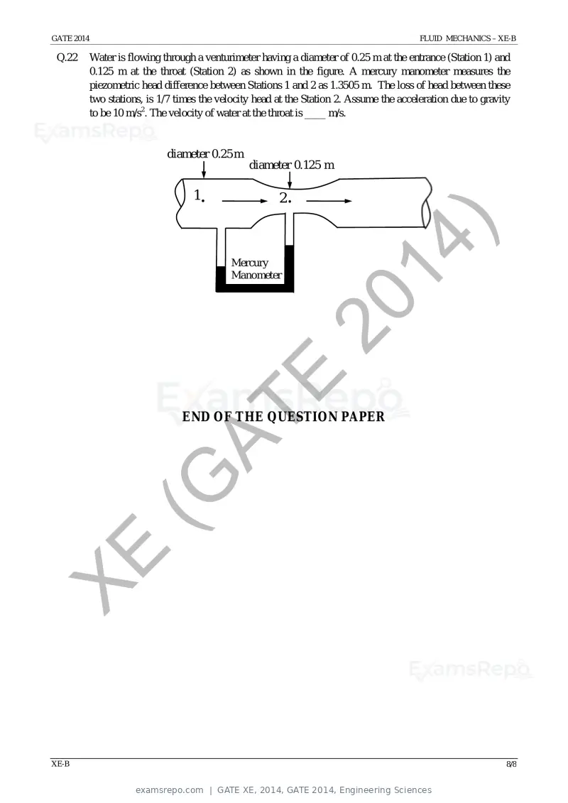 GATE XE 2014 question paper, GATE 2014, Engineering Sciences, page 17 of 47