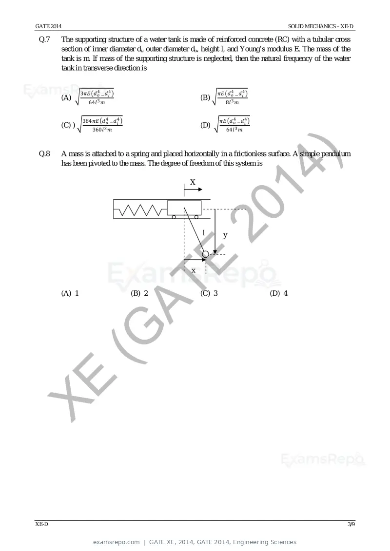 GATE XE 2014 question paper, GATE 2014, Engineering Sciences, page 24 of 47