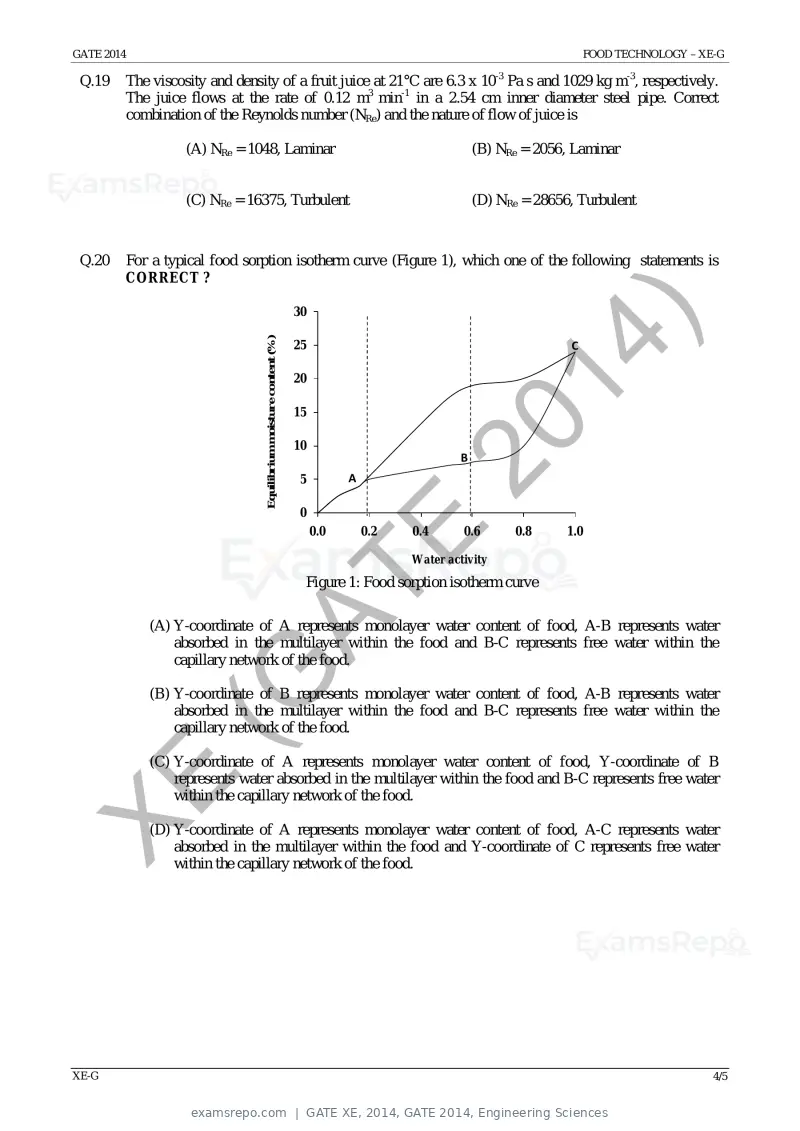GATE XE 2014 question paper, GATE 2014, Engineering Sciences, page 44 of 47