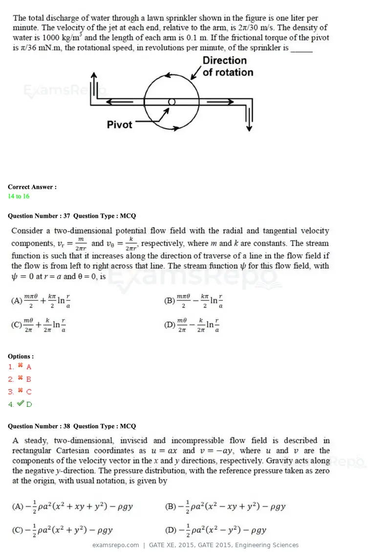 GATE XE 2015 question paper, GATE 2015, Engineering Sciences, page 13 of 50