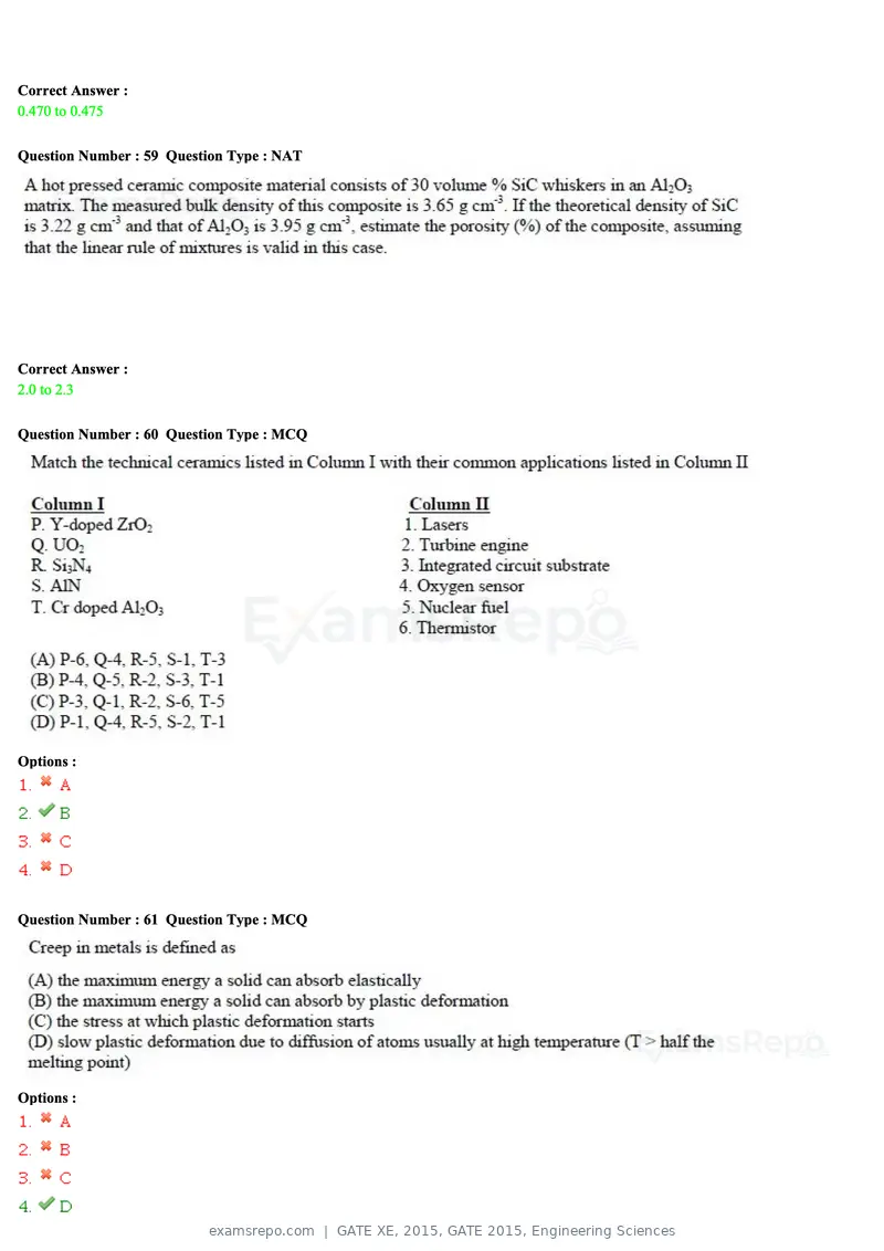GATE XE 2015 question paper, GATE 2015, Engineering Sciences, page 20 of 50
