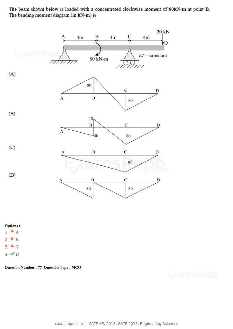 GATE XE 2015 question paper, GATE 2015, Engineering Sciences, page 26 of 50