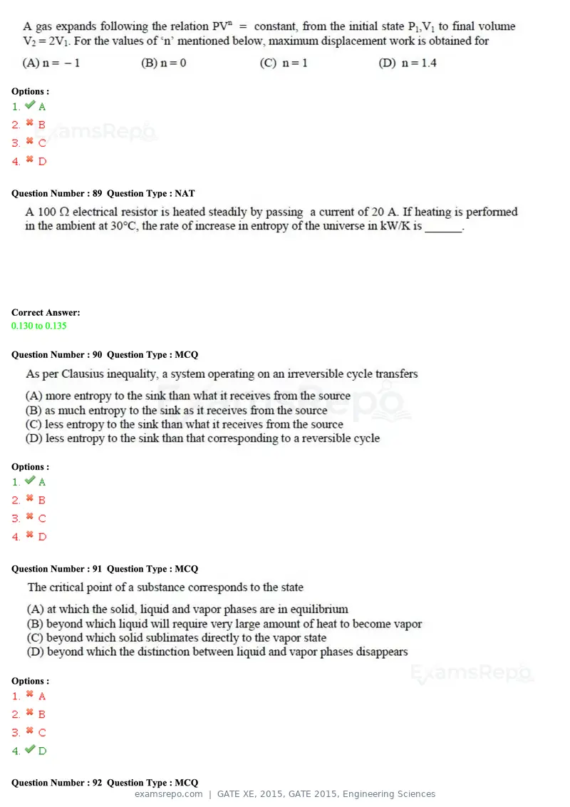 GATE XE 2015 question paper, GATE 2015, Engineering Sciences, page 32 of 50