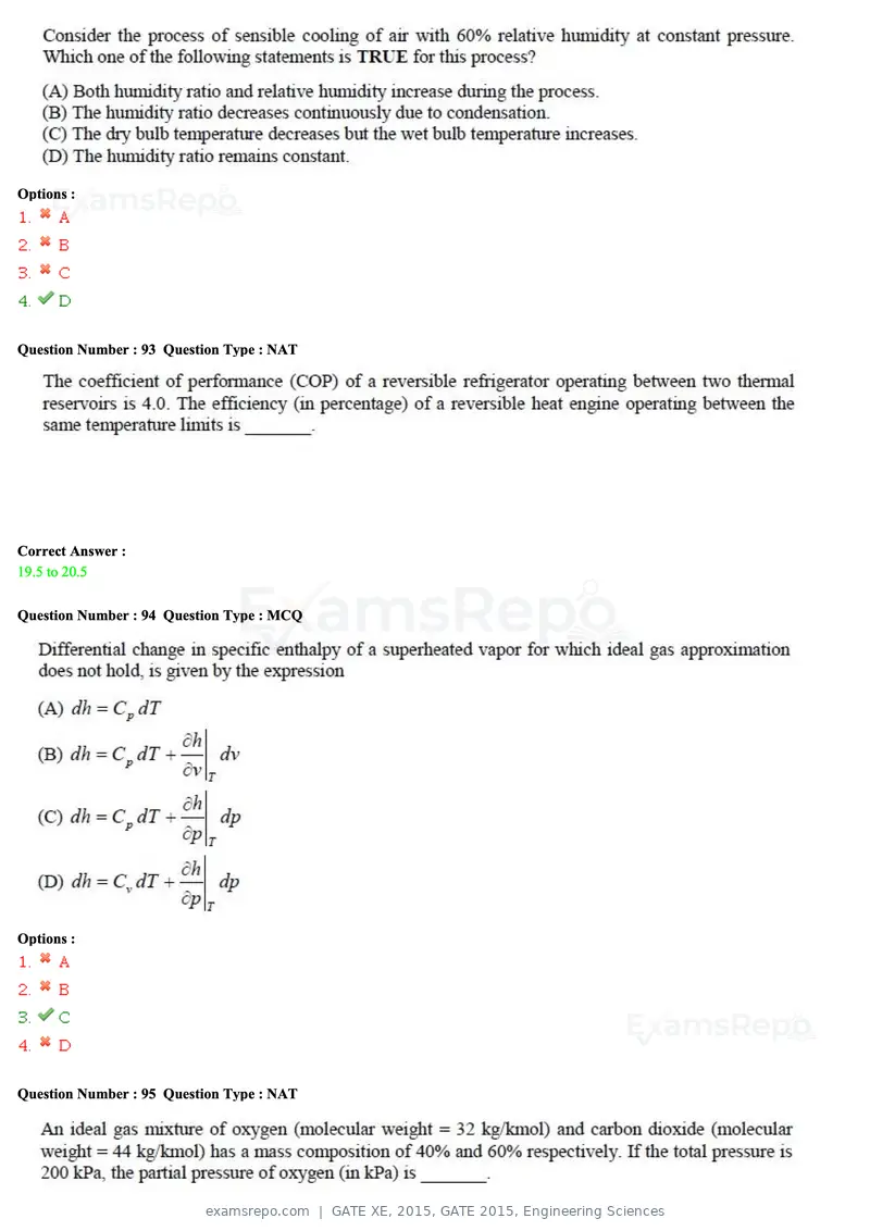 GATE XE 2015 question paper, GATE 2015, Engineering Sciences, page 33 of 50
