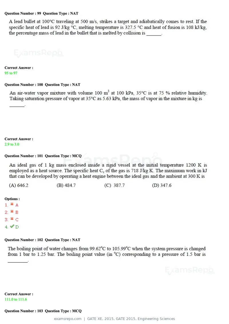 GATE XE 2015 question paper, GATE 2015, Engineering Sciences, page 35 of 50