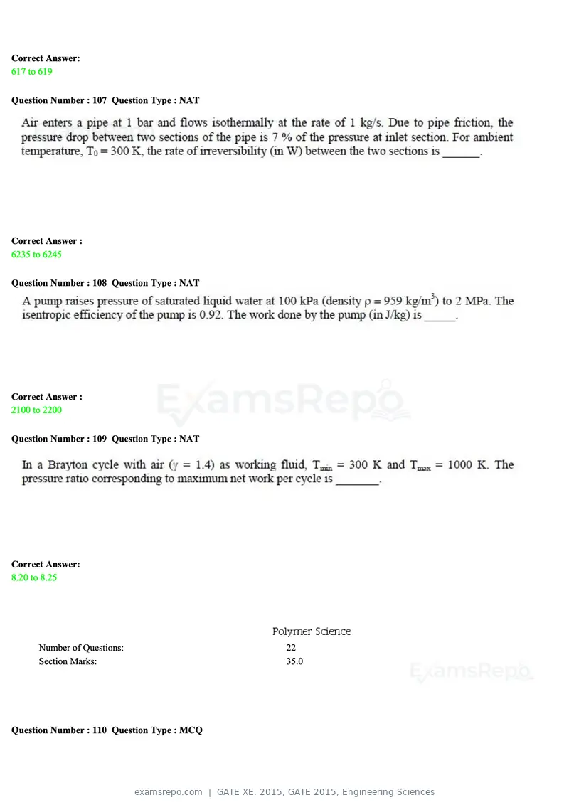 GATE XE 2015 question paper, GATE 2015, Engineering Sciences, page 37 of 50