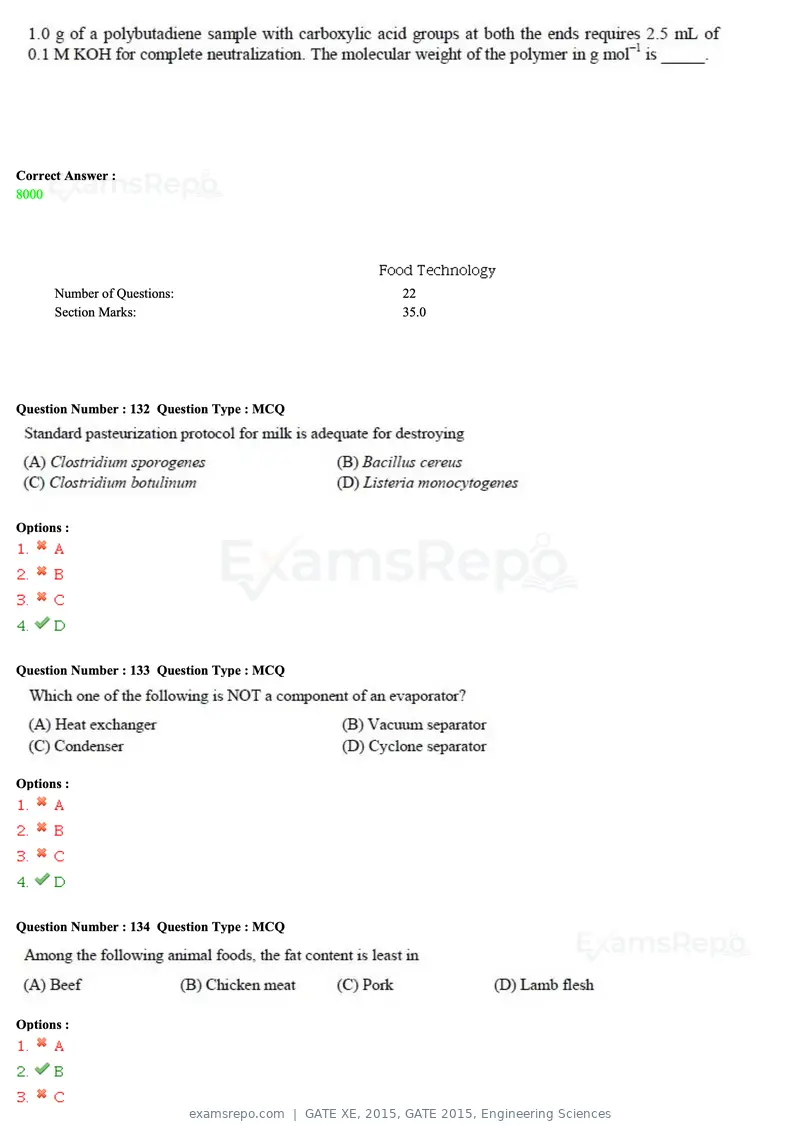 GATE XE 2015 question paper, GATE 2015, Engineering Sciences, page 44 of 50