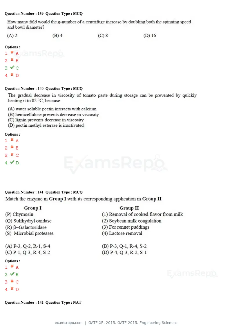 GATE XE 2015 question paper, GATE 2015, Engineering Sciences, page 46 of 50