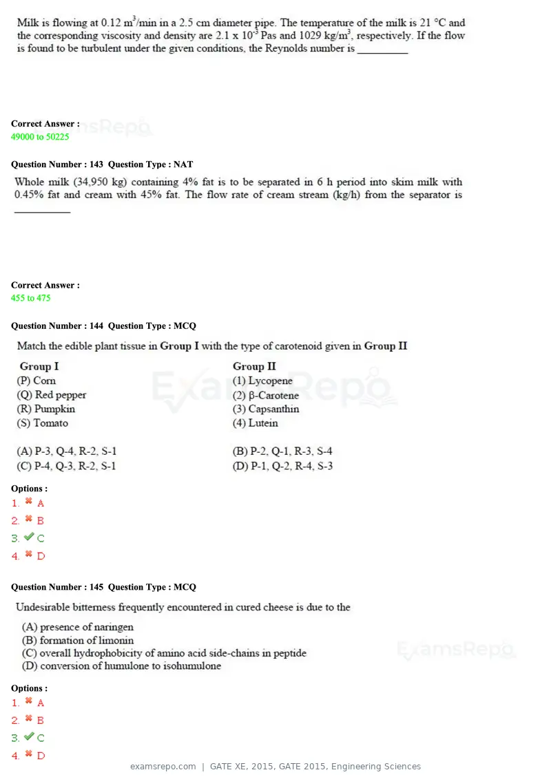 GATE XE 2015 question paper, GATE 2015, Engineering Sciences, page 47 of 50