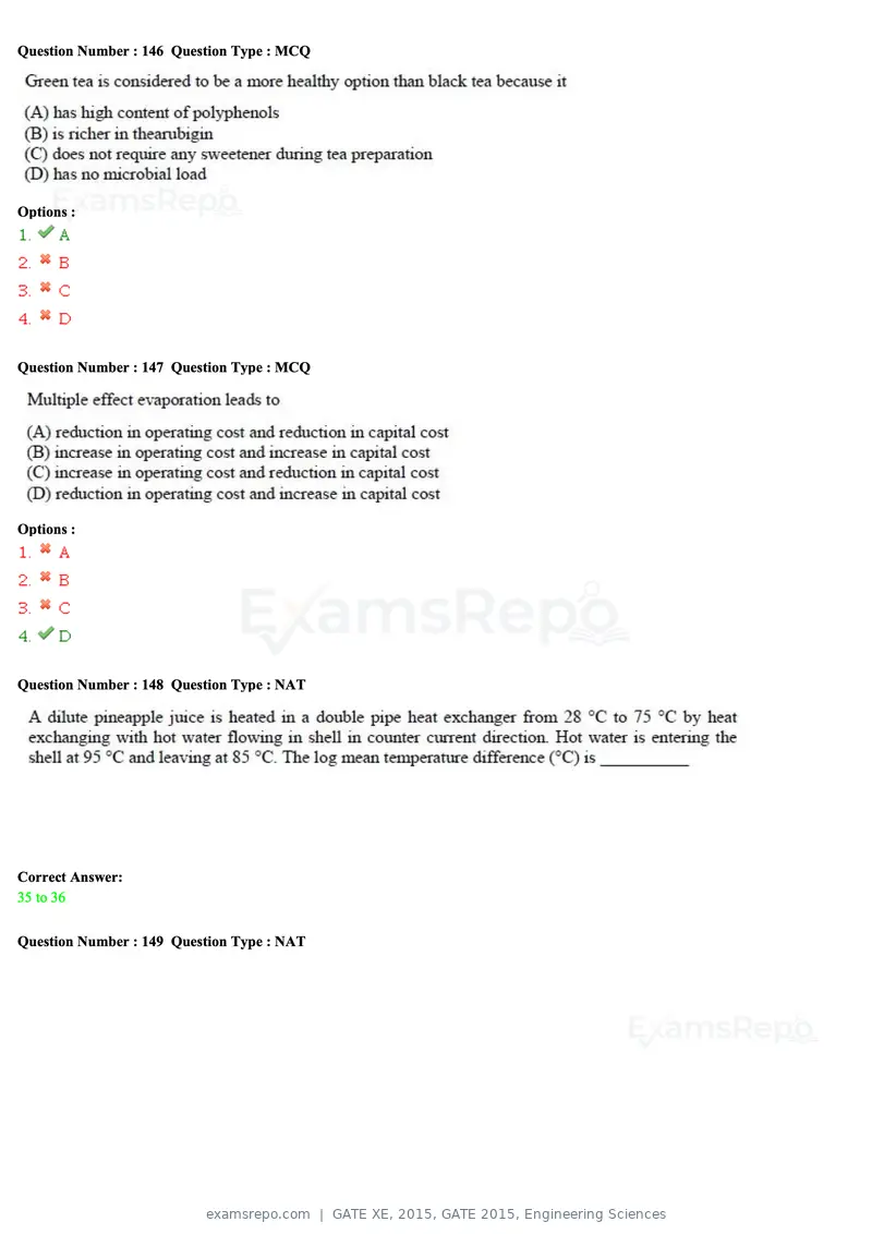 GATE XE 2015 question paper, GATE 2015, Engineering Sciences, page 48 of 50