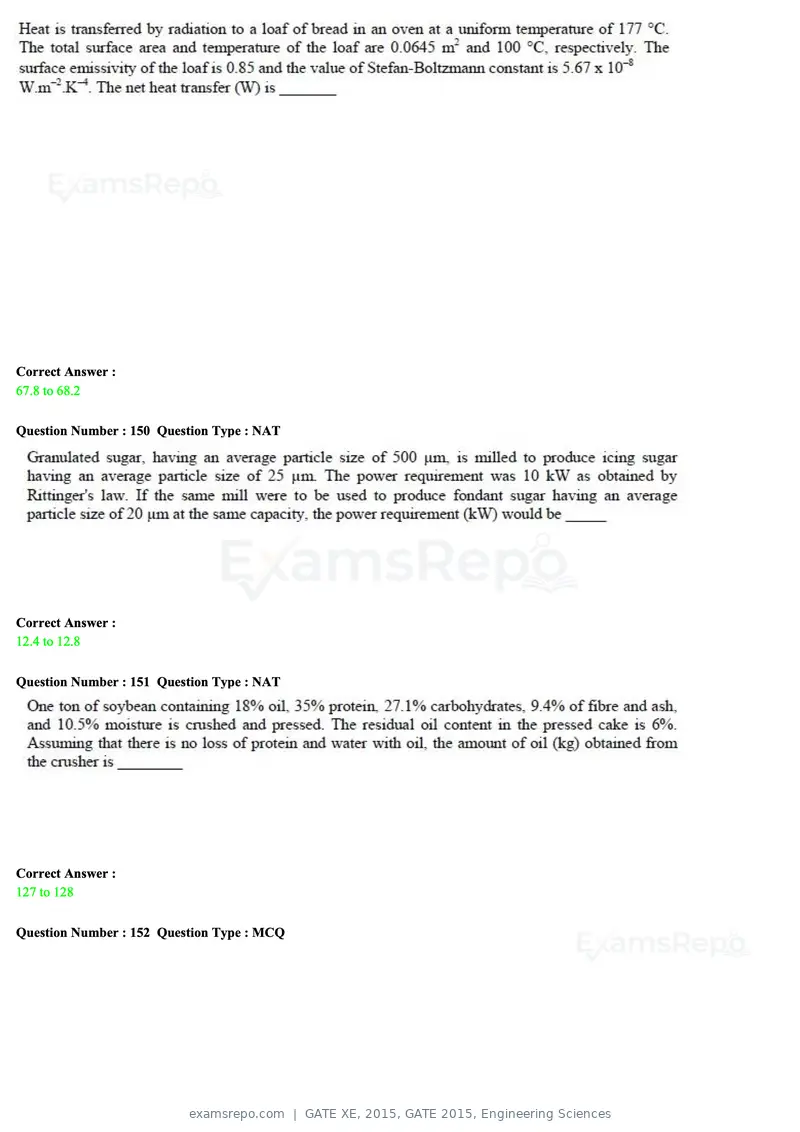 GATE XE 2015 question paper, GATE 2015, Engineering Sciences, page 49 of 50