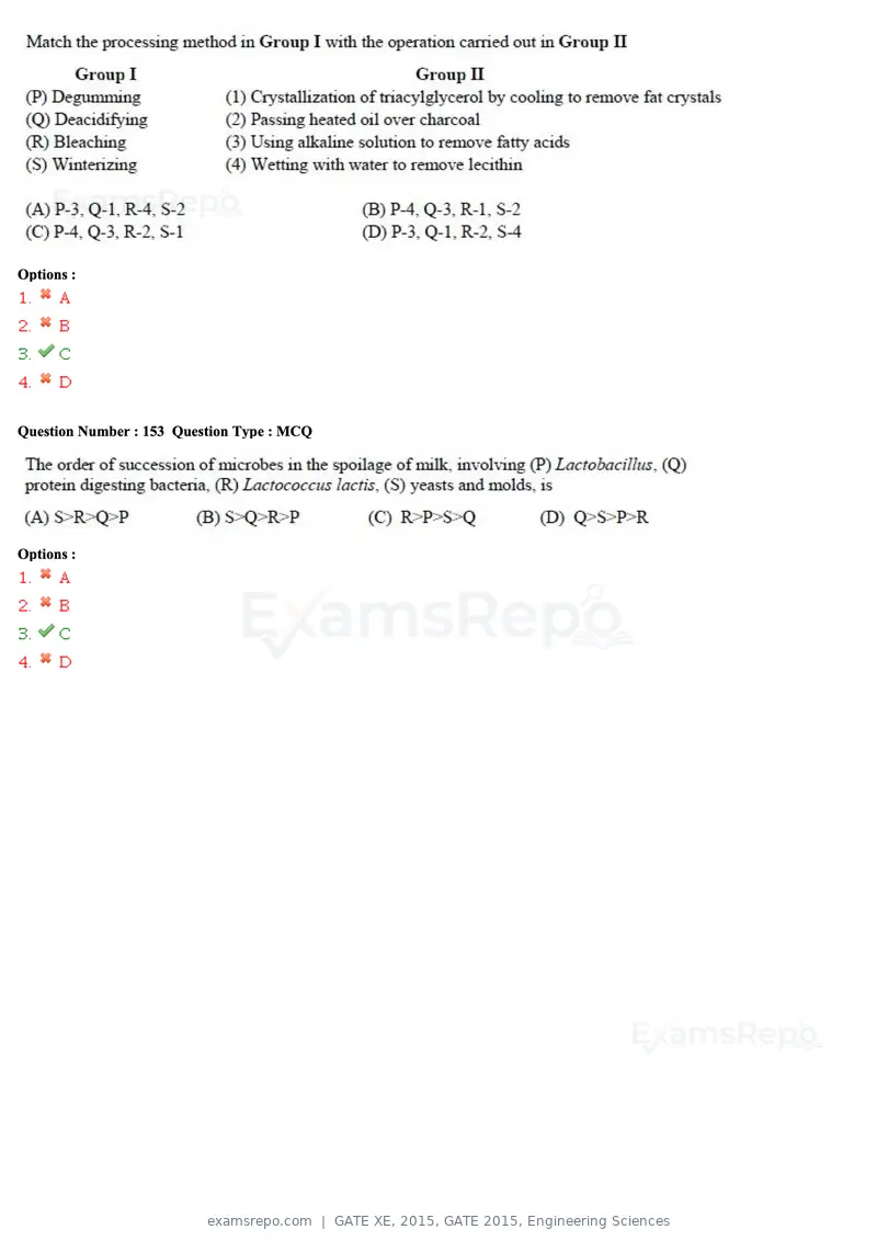 GATE XE 2015 question paper, GATE 2015, Engineering Sciences, page 50 of 50