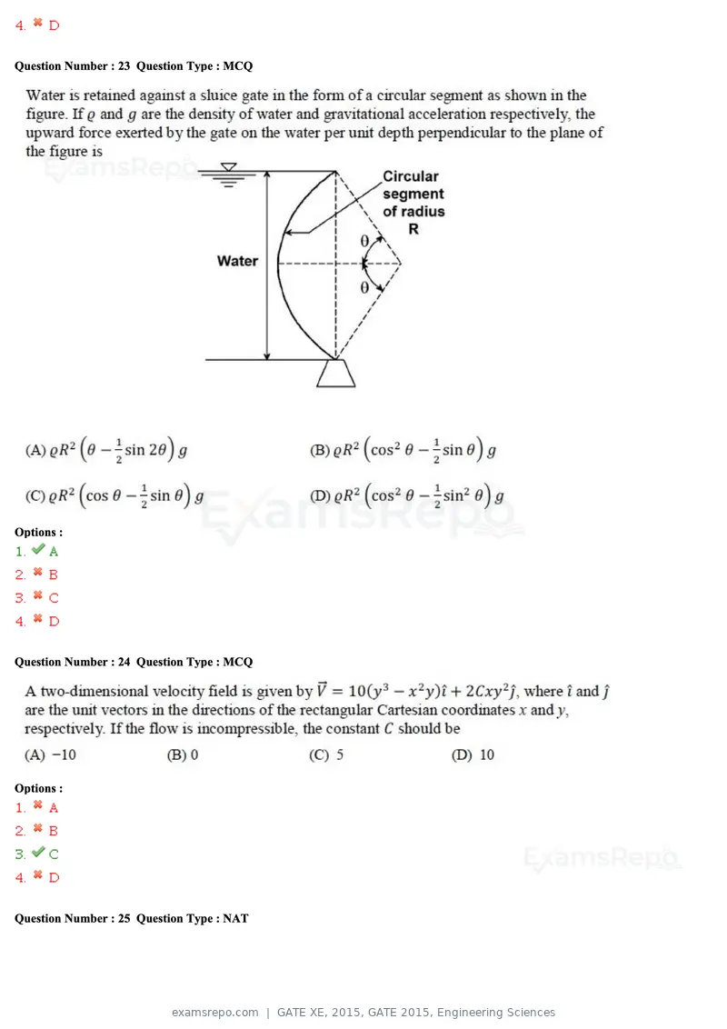 GATE XE 2015 question paper, GATE 2015, Engineering Sciences, page 8 of 50