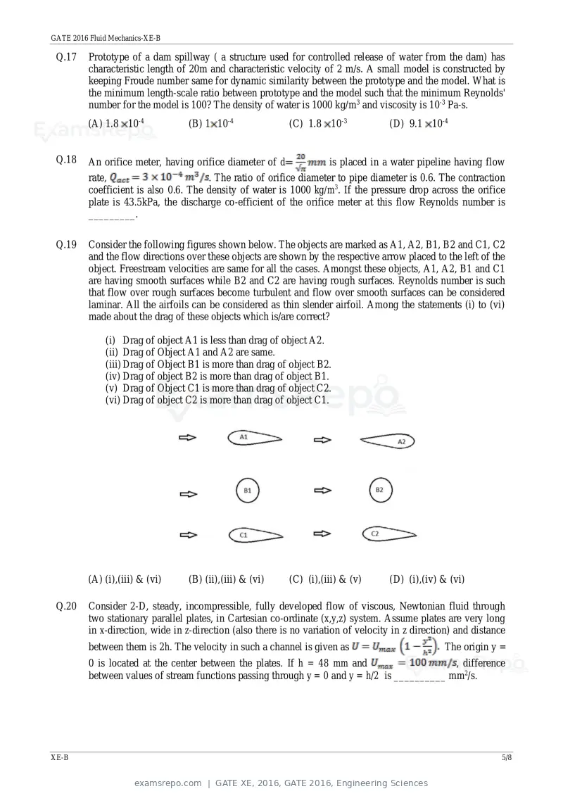 GATE XE 2016 question paper, GATE 2016, Engineering Sciences, page 10 of 38