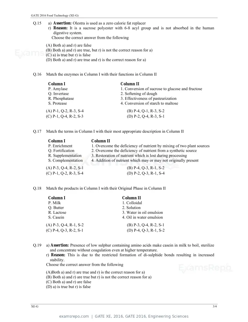 GATE XE 2016 question paper, GATE 2016, Engineering Sciences, page 33 of 38