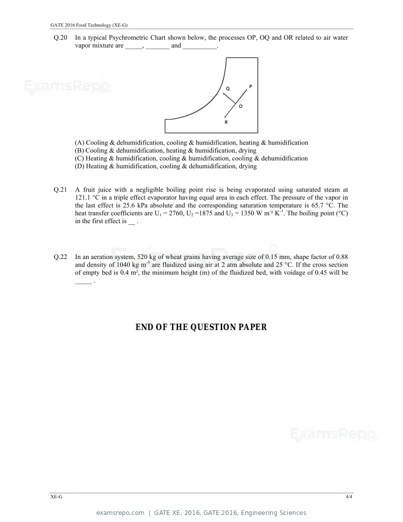 GATE XE 2016 question paper, GATE 2016, Engineering Sciences, page 34 of 38