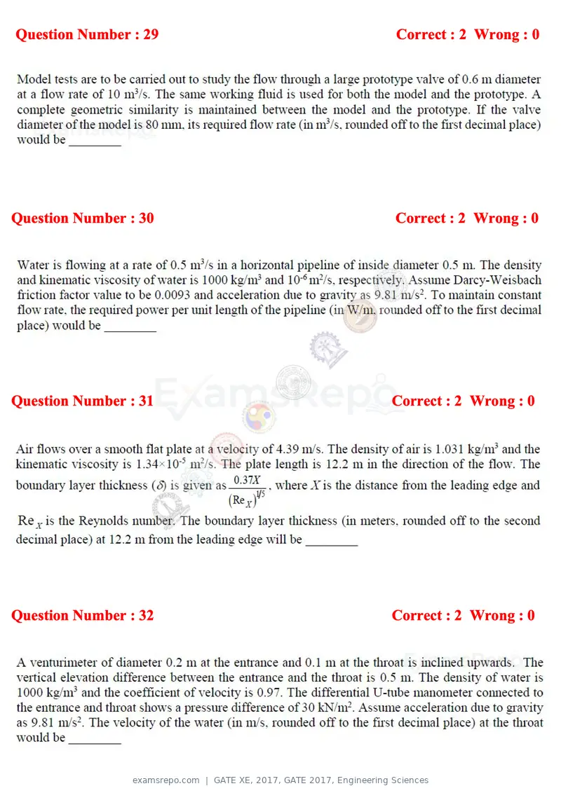 GATE XE 2017 question paper, GATE 2017, Engineering Sciences, page 15 of 98