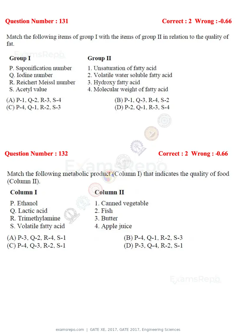 GATE XE 2017 question paper, GATE 2017, Engineering Sciences, page 76 of 98