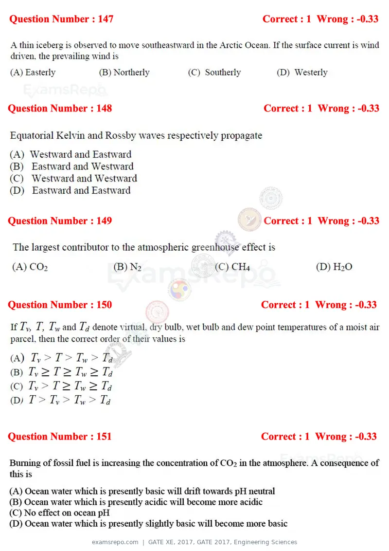 GATE XE 2017 question paper, GATE 2017, Engineering Sciences, page 85 of 98
