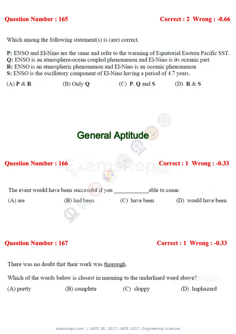 GATE XE 2017 question paper, GATE 2017, Engineering Sciences, page 90 of 98