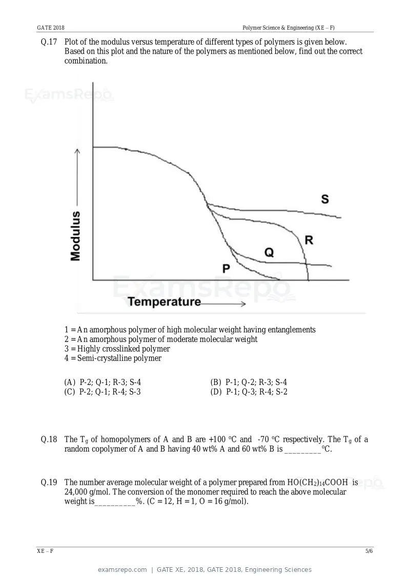 GATE XE 2018 question paper, GATE 2018, Engineering Sciences, page 30 of 48