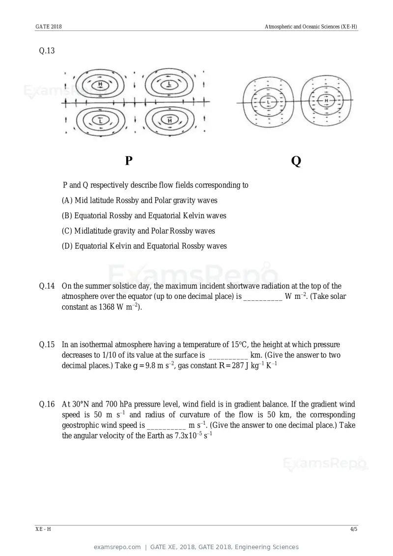 GATE XE 2018 question paper, GATE 2018, Engineering Sciences, page 39 of 48