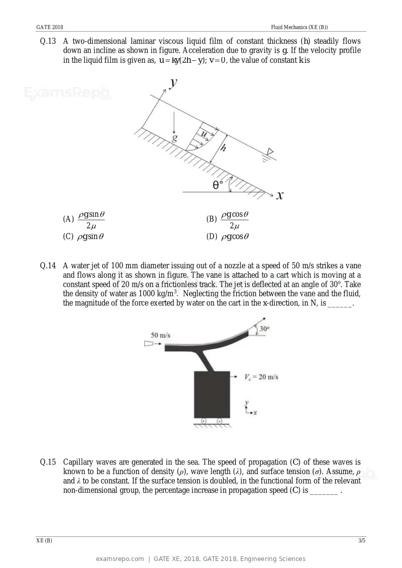 GATE XE 2018 question paper, GATE 2018, Engineering Sciences, page 7 of 48