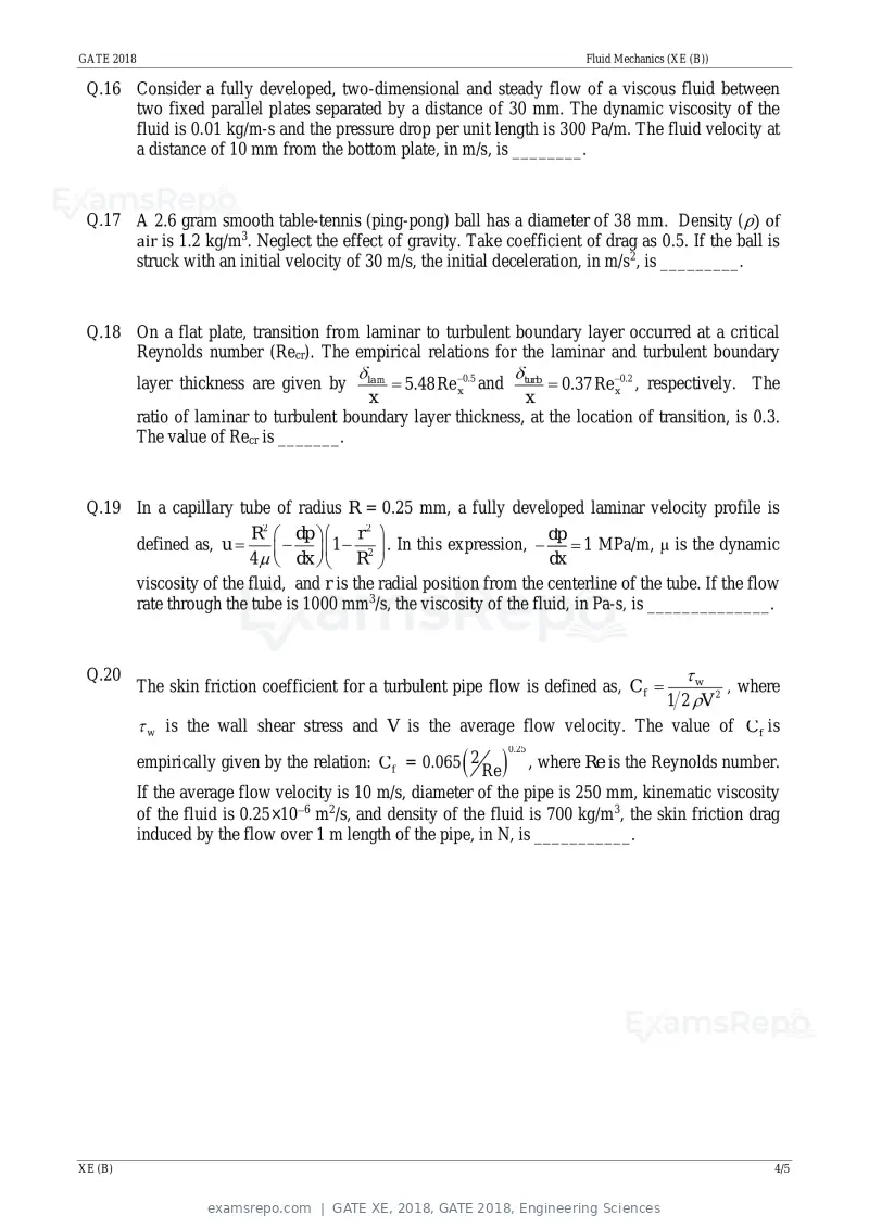 GATE XE 2018 question paper, GATE 2018, Engineering Sciences, page 8 of 48