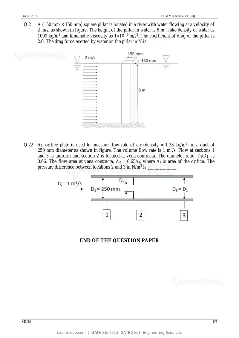 GATE XE 2018 question paper, GATE 2018, Engineering Sciences, page 9 of 48