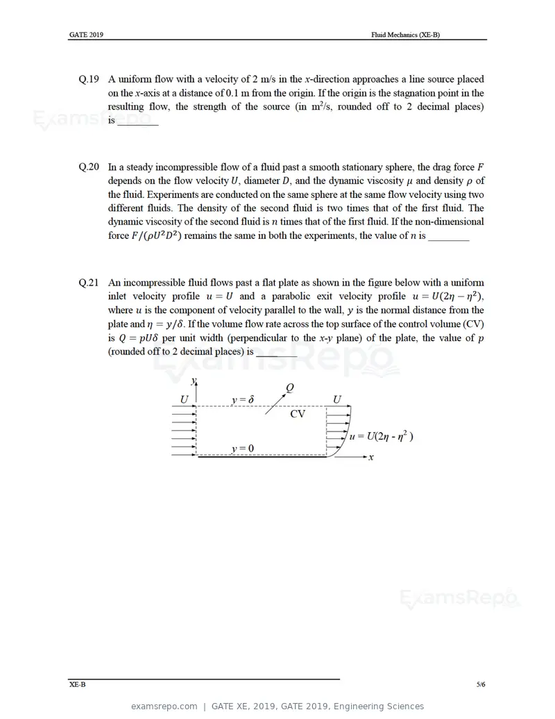 GATE XE 2019 question paper, GATE 2019, Engineering Sciences, page 10 of 48